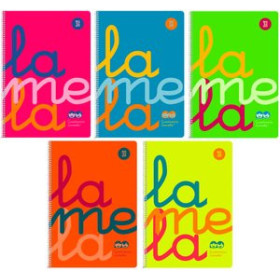 Blocs espiral tapa PP LAMELA BLOC tapa POLIPROPILENO Fº 80h CUADROVIA 3 mm SURTIDOS (6.col.)