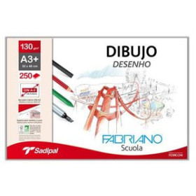 Papel técnicas secas: Blocs y láminas LAMINA DE DIBUJO FABRIANO 130g A3 GRANO NATURAL CAJA DE 250