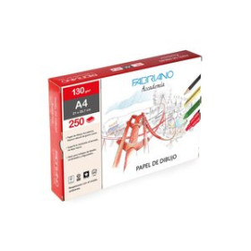 Papel técnicas secas: Blocs y láminas LAMINA DE DIBUJO FABRIANO 130g A4 GRANO NATURAL CAJA DE 250