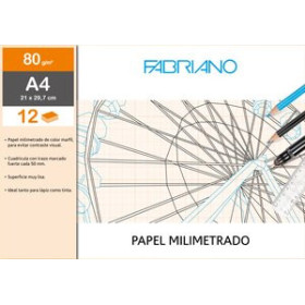 Papel técnicas secas: Blocs y láminas LAMINA FABRIANO MILIMETRADO 80 gr. MINI-PACK de 12 A4