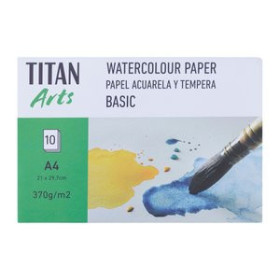 Papel técnicas húmedas: Blocs y láminas LAMINA TITAN ARTS CREATIVE ACUARELA BASIC 370g A4 LISO 10h