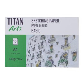 Papel técnicas secas: Blocs y láminas LAMINA TITAN ARTS CREATIVE DIBUJO BASIC 130g A4 LISA 10h