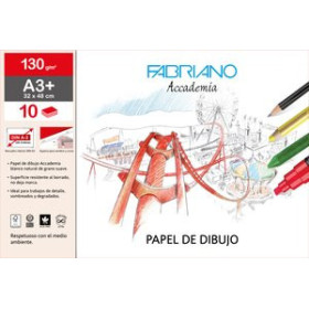 Papel técnicas secas: Blocs y láminas LAMINAS DIBUJO FABRIANO A3+ con RECUADRO BOLSA de 10