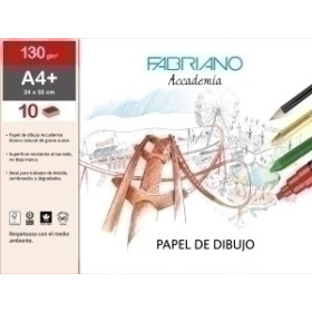 Papel técnicas secas: Blocs y láminas LAMINAS DIBUJO FABRIANO 24X32 LISA BOLSA DE 10