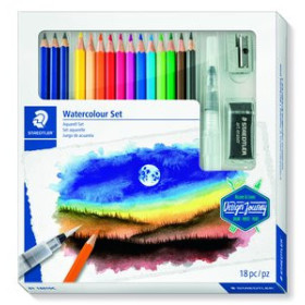 Lápices de colores LAPICES ACUARELABLES STAEDTLER DESIGN JOURNEY SET DE DIBUJO MIXTO CAJA de 18