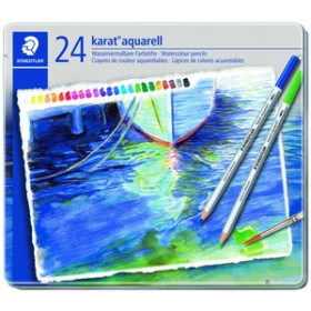 Lápices de colores LAPICES ACUARELABLES STAEDTLER 125 KARAT estuche METAL de 24