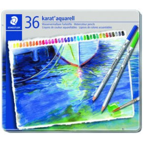 Lápices de colores LAPICES ACUARELABLES STAEDTLER 125 KARAT estuche METAL de 36