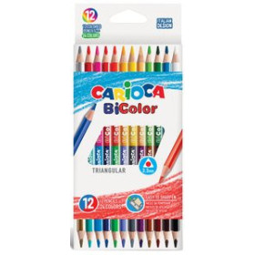 Lápices de colores LAPICES CARIOCA BICOLOR TRIANGULAR CAJA de 12