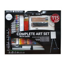 Lápices de colores LAPICES DALER ROWNEY SET ARTE COMPLETO CON CABALLETE de 115 PIEZAS