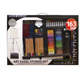 Lápices de colores LAPICES DALER ROWNEY SET ARTE COMPLETO CON CABALLETE de 163 PIEZAS