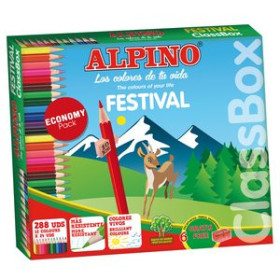 Lápices de colores LAPICES de COLORES ALPINO FESTIVAL CLASSBOX ECONOMY PACK de 288