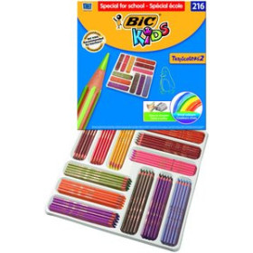 Lápices de colores LAPICES de COLORES BIC TROPICOLORS 2 CLASS PACK de 216