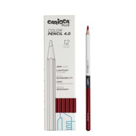Lápices de colores LAPICES de COLORES CARIOCA PLUS CAJA de 12 ROJO OSCURO