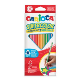 Lápices de colores LAPICES de COLORES CARIOCA SUPERCOLOR TRIANGULAR CAJA de 12