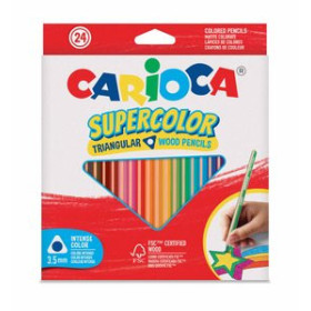 Lápices de colores LAPICES de COLORES CARIOCA SUPERCOLOR TRIANGULAR CAJA de 24