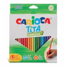 Lápices de colores LAPICES de COLORES CARIOCA TITA TRIANGULAR estuche de 24