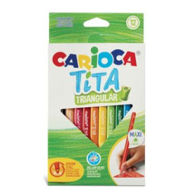 Lápices de colores LAPICES de COLORES CARIOCA TITA TRIANGULAR MAXI estuche de 12