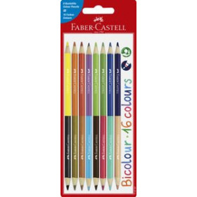 Lápices de colores LAPICES de COLORES FABER-CASTELL BICOLOR estuche de  8 = 16 colores