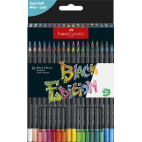 Lápices de colores LAPICES de COLORES FABER-CASTELL BLACK EDITION ESTUCHE de 36