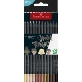 Lápices de colores LAPICES de COLORES FABER-CASTELL BLACK EDITION SKIN TONES ESTUCHE de 12