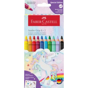 Lápices de colores LAPICES de COLORES FABER-CASTELL JUMBO GRIP DINOSAURIOS ESTUCHE de 8+2