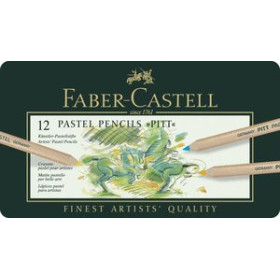 Lápices de colores LAPICES de COLORES FABER-CASTELL PITT-PASTEL ESTUCHE METAL de 12