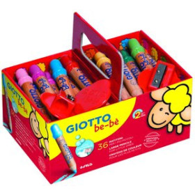 Lápices de colores LAPICES de COLORES GIOTTO BEBE SUPER SCHOOL PACK de 36 con 3 AFILALAPICES