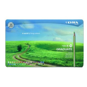 Lápices de colores LAPICES de COLORES LYRA GRADUATE ESTUCHE METAL de 36