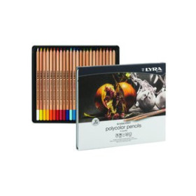 Lápices de colores LAPICES de COLORES LYRA REMBRANDT POLYCOLOR CAJA METAL de 24