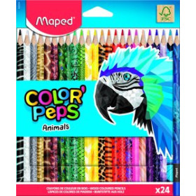 Lápices de colores LAPICES de COLORES MAPED COLOR"PEPS ANIMALES estuche de 24