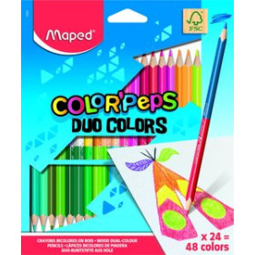 Lápices de colores LAPICES de COLORES MAPED COLOR"PEPS DUO estuche de 24 = 48 colores