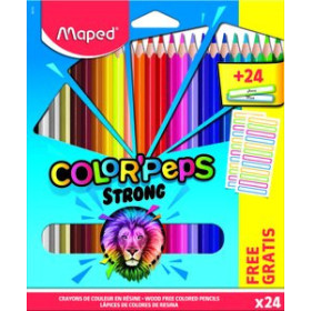 Lápices de colores LAPICES de COLORES MAPED COLOR"PEPS STRONG estuche de 24 (regalo 24 etiquetas)