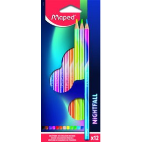 Lápices de colores LAPICES de COLORES MAPED NIGHTFALL  estuche de 12