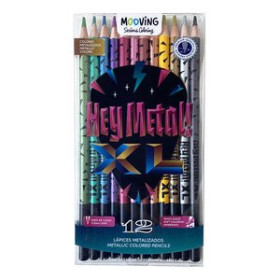 Lápices de colores LAPICES de COLORES MOOVING METALIZADOS ESTUCHE de 12