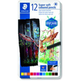 Lápices de colores LAPICES de COLORES STAEDTLER DESIGN JOURNEY SUPER SOFT 149C estuche METAL de 12