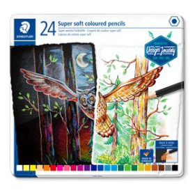 Lápices de colores LAPICES de COLORES STAEDTLER DESIGN JOURNEY SUPER SOFT 149C estuche METAL de 24