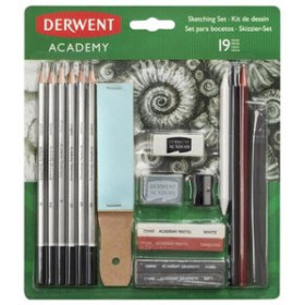 Lápices de grafito LAPICES DERWENT ACADEMY KIT DE BOCETOS 19 PIEZAS
