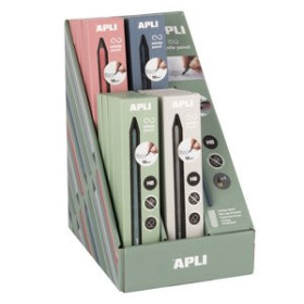 Lápices de grafito LAPIZ APLI GRAFITO HB INFINITO EXPOSITOR de 20 (4 COL. SURT.)