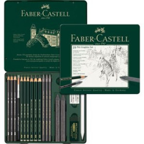 Lápices de grafito LAPIZ de GRAFITO FABER-CASTELL PITT SURTIDO estuche METAL de 19