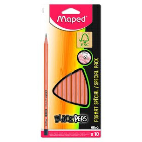 Lápices de grafito LAPIZ de GRAFITO MAPED BLACK"PEPS - HB BOLSA DE 10