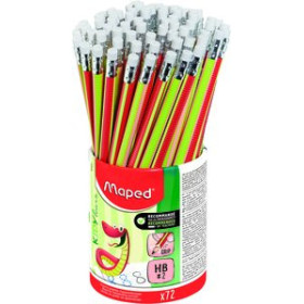 Lápices de grafito LAPIZ de GRAFITO MAPED DE APRENDIZAJE con GOMA - HB BOTE de 72