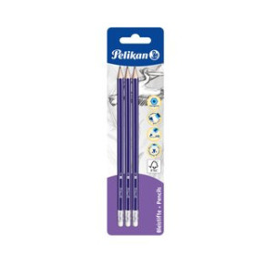 Lápices de grafito LAPIZ de GRAFITO PELIKAN Nº3 - HB con GOMA BLISTER de3 (978866)