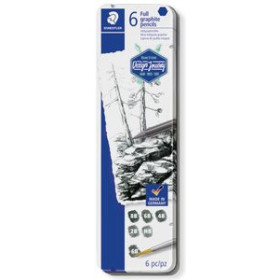 Lápices de grafito LAPIZ de GRAFITO STAEDTLER DESIGN JOURNEY 100G LUMOGRAPH PURE GRAPHITE CAJA METAL de 6