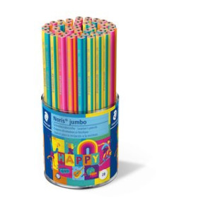 Lápices de grafito LAPIZ de GRAFITO STAEDTLER 119 NORIS CLUB JUMBO HAPPY LINE EXPOSITOR de 48