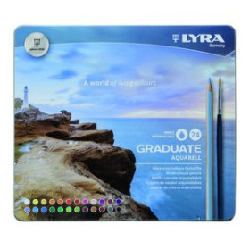 Lápices de colores LAPIZ LYRA GRADUATE AQUARELL ESTUCHE METAL de 24