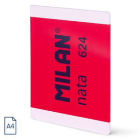 Libretas grapadas tapa blanda LIBRETA MILAN NATA 624 since 1918 A4 48h CUADRIC.5x5 95g ROSA