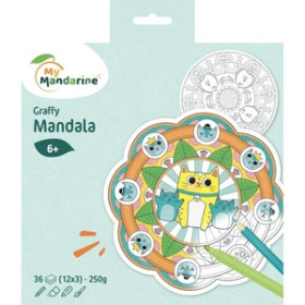 Libros de Regalo LIBRO DE COLOREAR AVENUE MANDARINE MANDALA ANIMALES 160g 36h