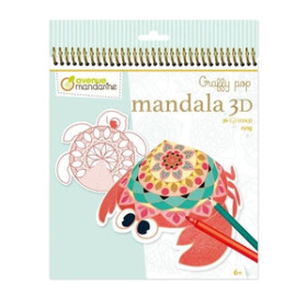 Libros de Regalo LIBRO DE COLOREAR AVENUE MANDARINE MANDALA 3D ANIMALES MARINOS 160g 36h
