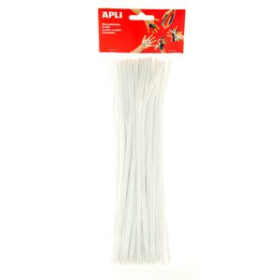 Varitas flexibles (limpia pipas) LIMPIA PIPAS VARILLA APLI BLANCO 30 cm. BOLSA de 50