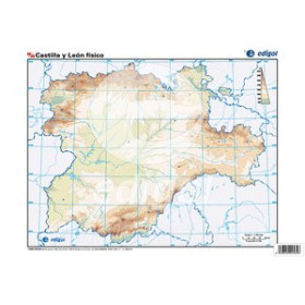 Mapas mudos MAPA MUDO EDIGOL COLOR FISICO CASTILLA-LEON
